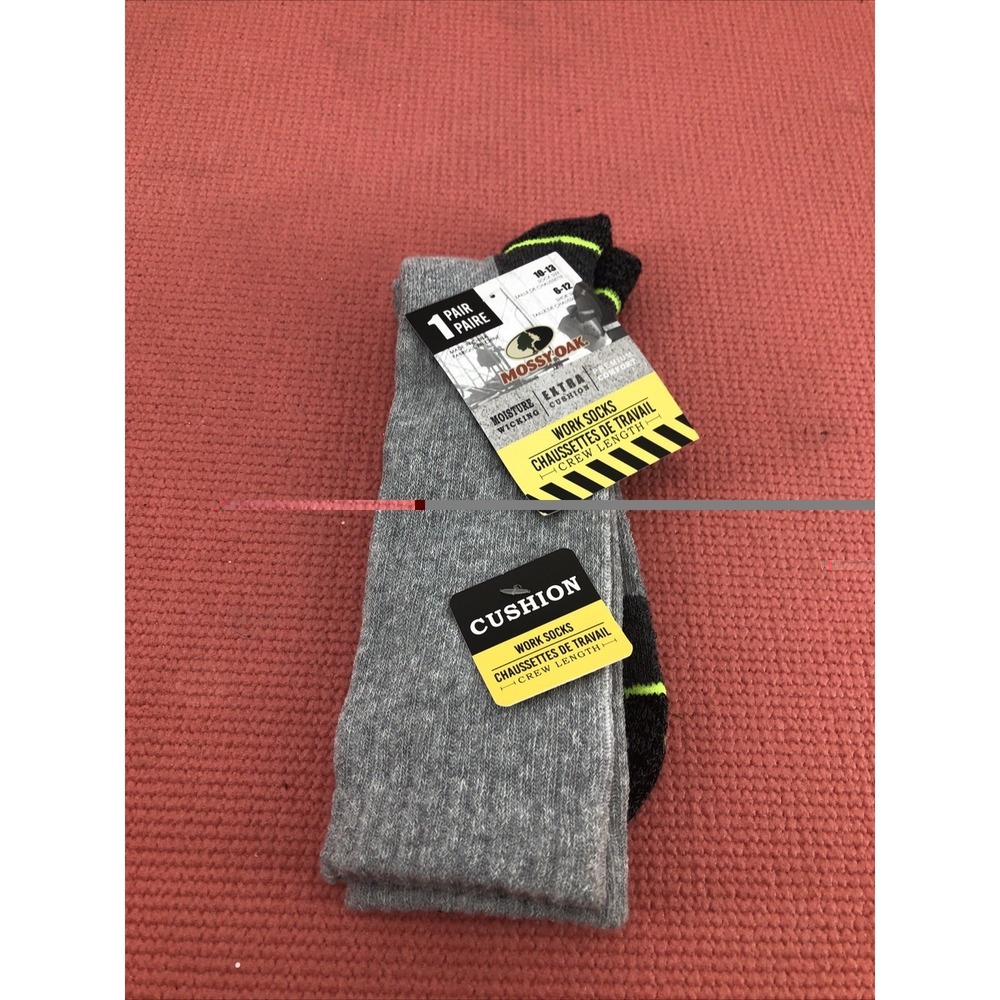 NEW W/TAGS Mossy Oak Work‎ Socks Crew Length Cushioned Size 10-13 Unisex
